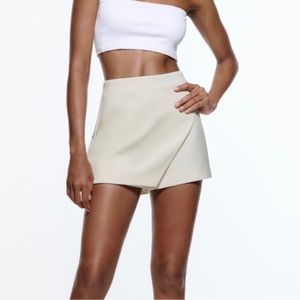 Zara Cream Asymmetrical Skort